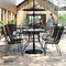 Flash Furniture Brazos 5 Piece Patio Set w/Tempered Glass Patio Table w/4 Chairs w/Black Material Seats and Backs FV-120B-303C-GG - alternate 9
